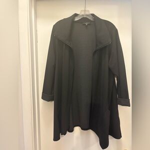 Black Open Front Cardigan